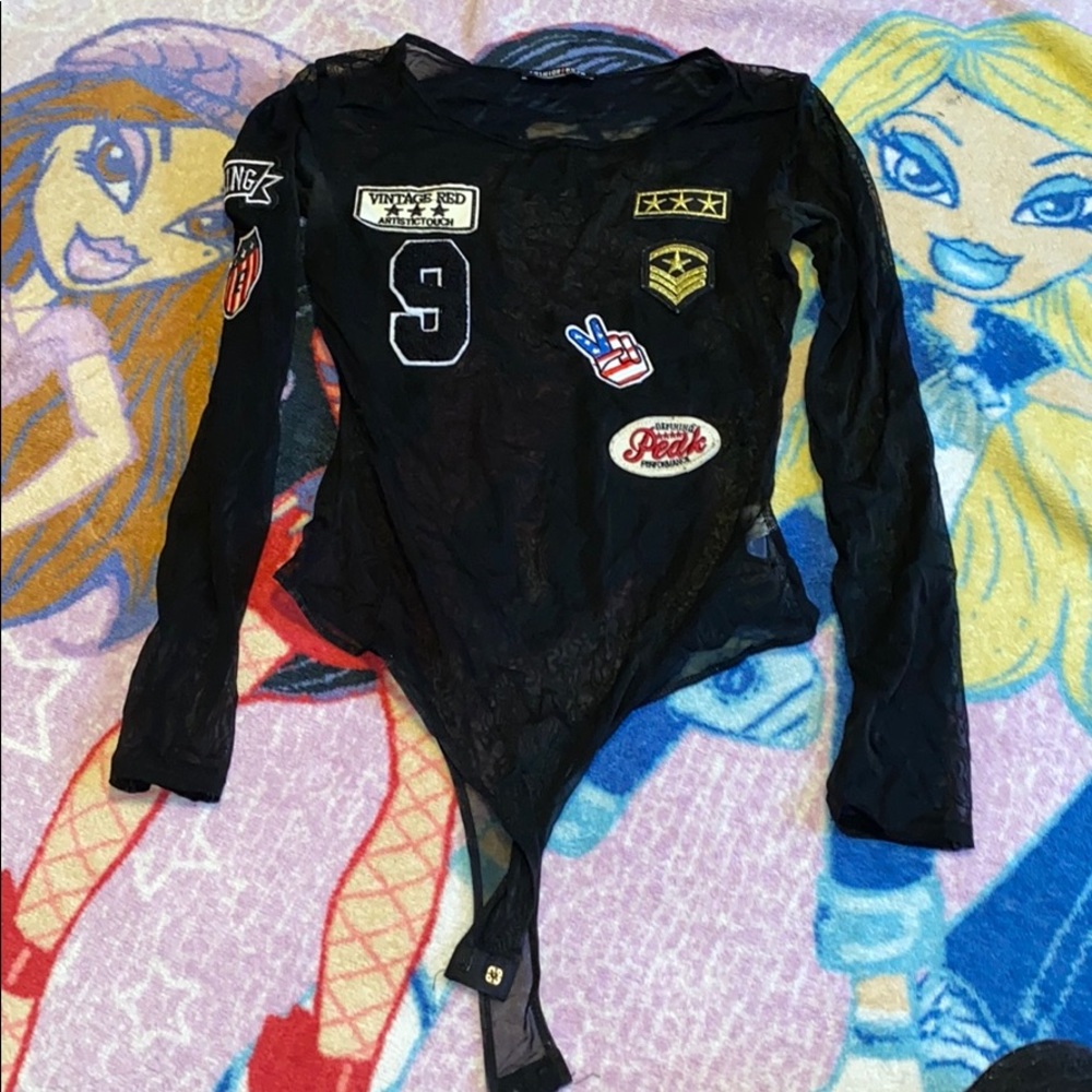 Black see-through Bodysuite